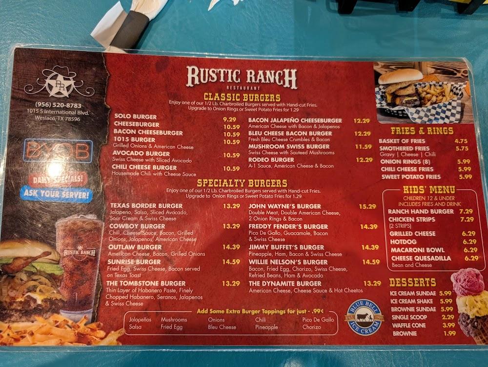 RUSTIC RANCH RESTAURANT Menu image 3
